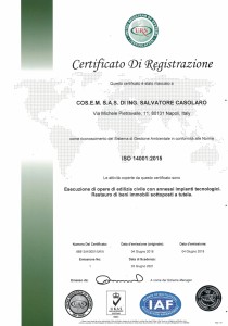 Certificato cosem sas 14k OA 2018